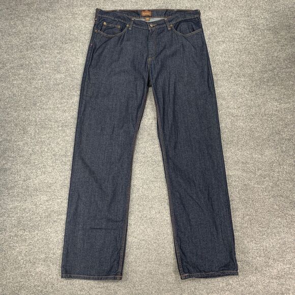 Vintage Perry Ellis Jeans Mens 40 Straight Leg Dark Wash Denim Mid Rise Cotton - Picture 2 of 12